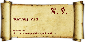 Murvay Vid névjegykártya